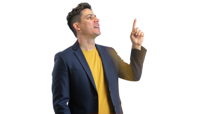 Maurício apontando
